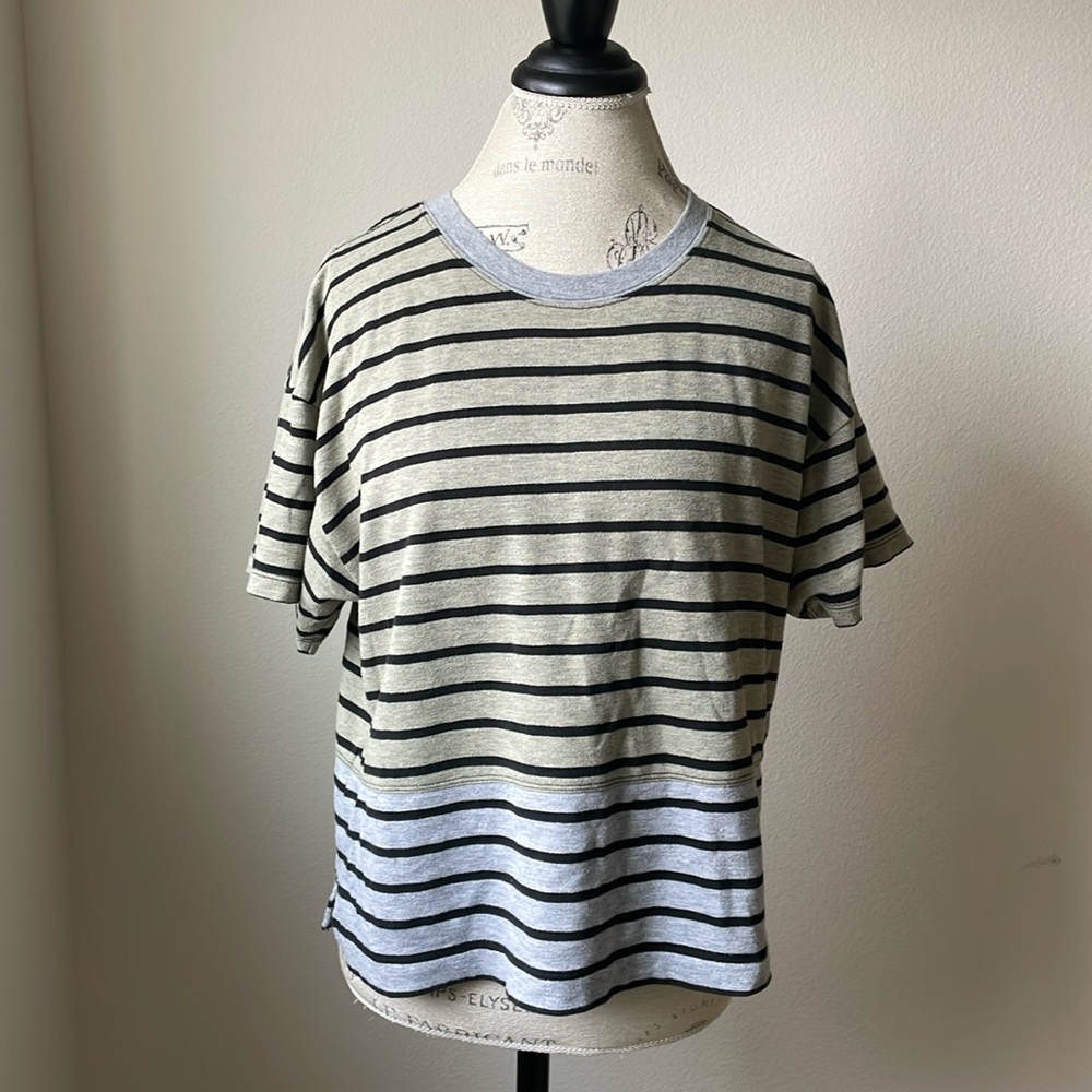 😎 5/$10 Current/ Elliot | Striped Short Sleeve Shirt Size Large